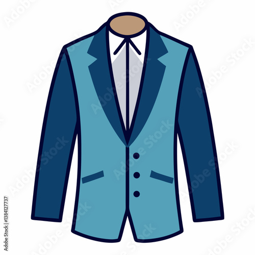 Minimal Suit Jacket Vector Illustration on White Background