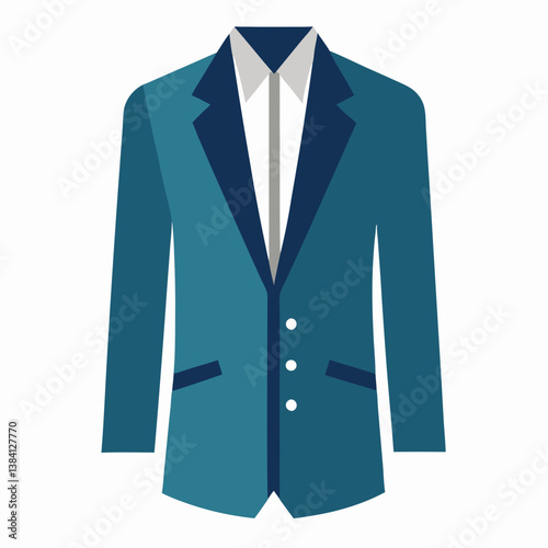 Minimal Suit Jacket Vector Illustration on White Background
