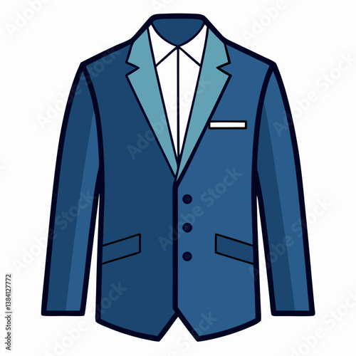 Minimal Suit Jacket Vector Illustration on White Background