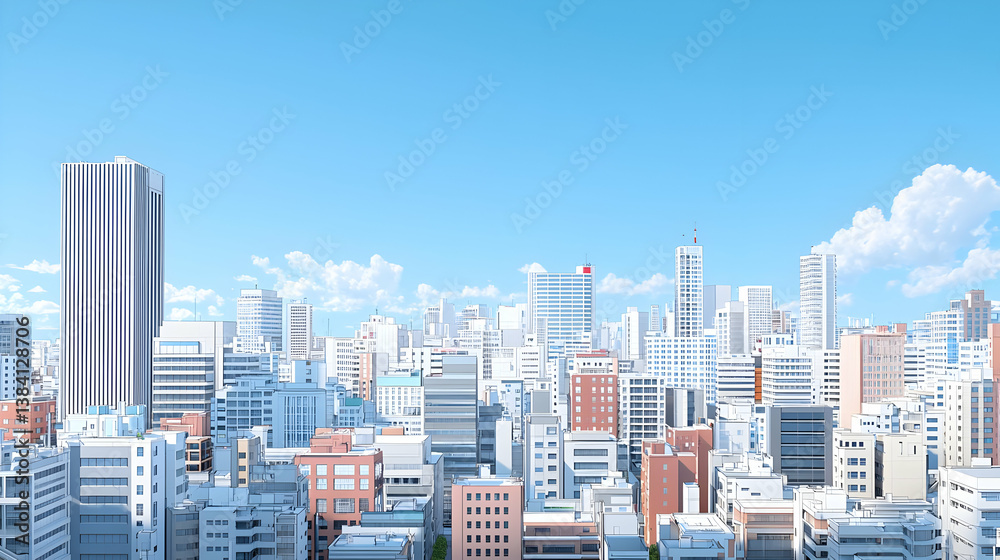 Fototapeta premium Pixelated Cityscape Aerial View