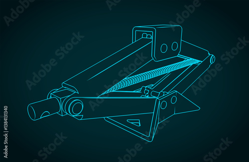 Car scissor jack lift sketch