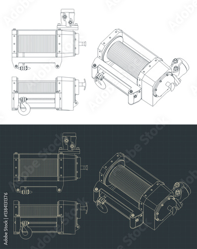 Hydraulic winch blueprints