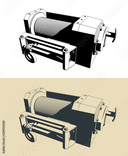 Hydraulic winch illustrations