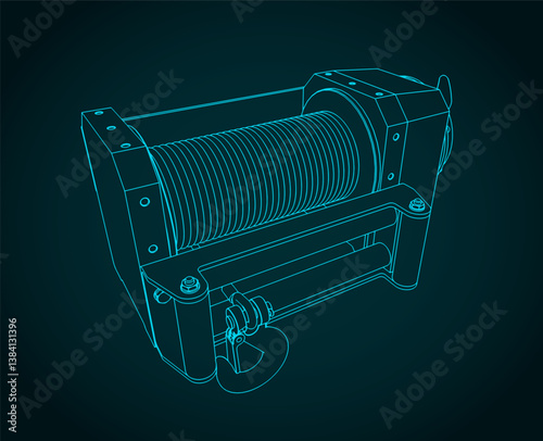 Hydraulic winch sketch