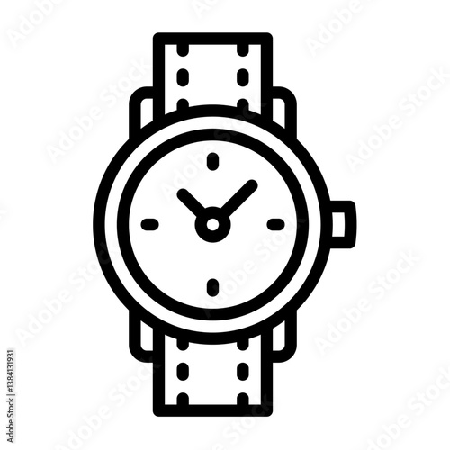 wrist watch outline icon. wrist watch black line illustration.