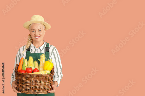 Happy mature female farmer ...