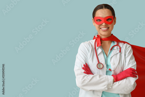 Young female doctor in supe...