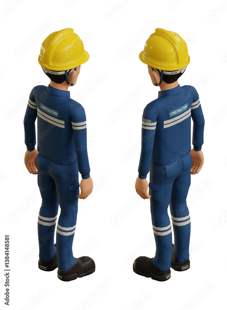 Isolate industrial operator stand on transparent background Isolate industrial operator stand on transparent background