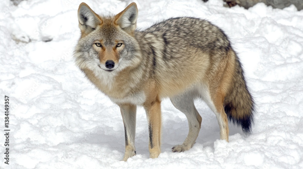 Obraz premium Coyotes in snowy landscape