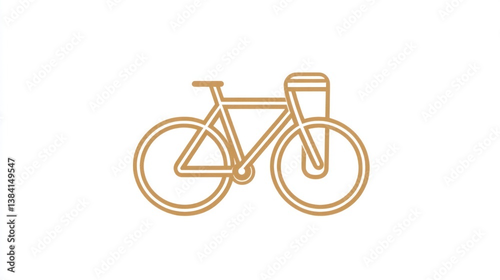 Fototapeta premium Minimalist Bicycle Illustration Simple Line Art Design for Fitness Transportation and EcoFr