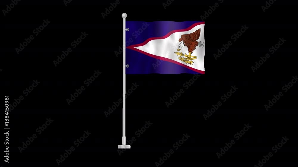 American Samoa Flag With Alpha