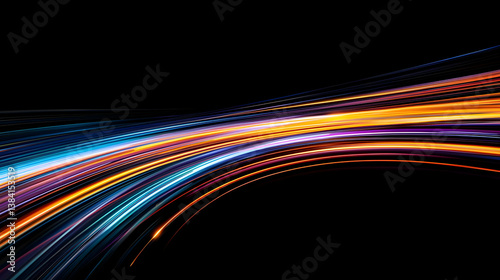 Abstract Light Trails With Vibrant Colors