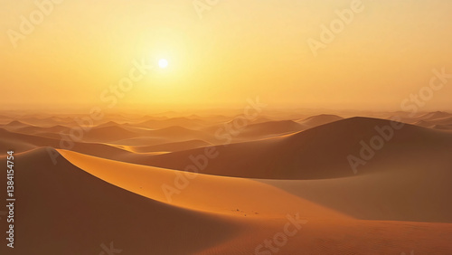 Minimalist Sand Dunes at Sunset