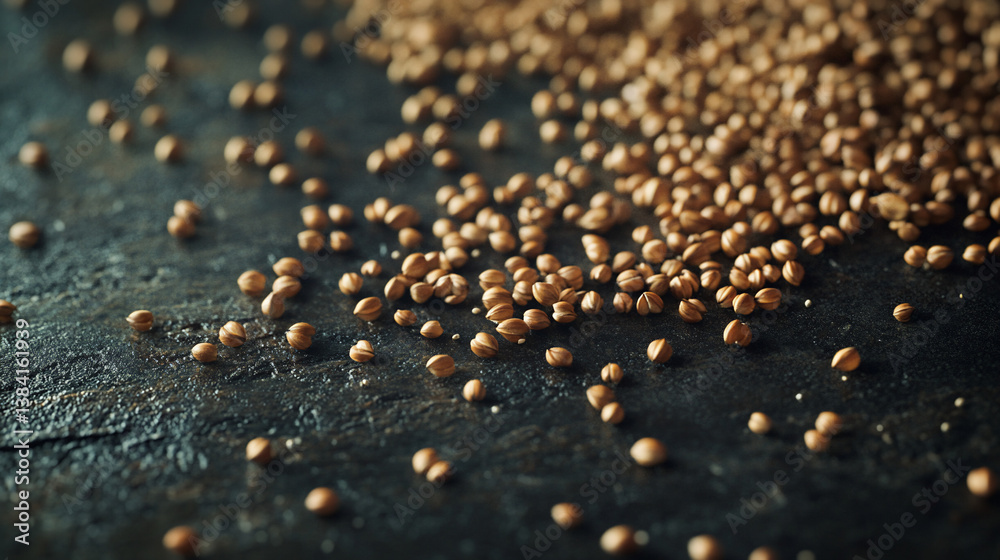 Scattered grains on dark surface Scattered grains on dark surface