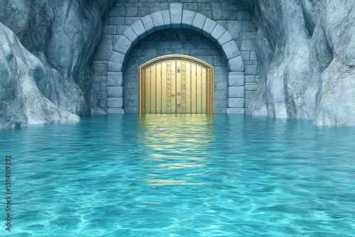 A mythical vault containing different types of capital investments guarded by financial wizards