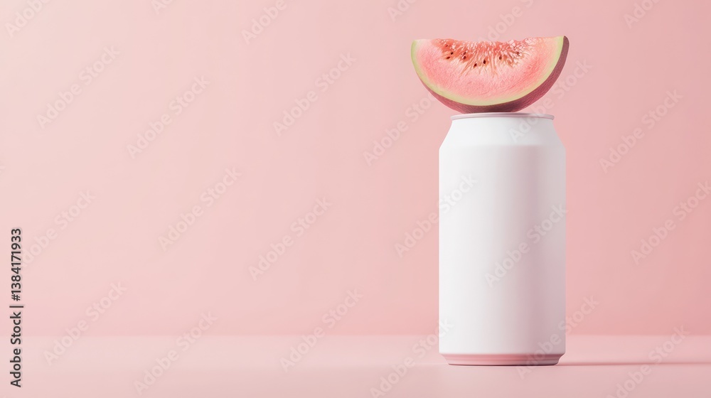 Pink Drink Can with Guava Slice Pink Drink Can with Guava Slice