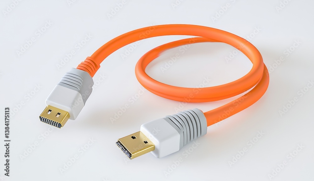 Orange DisplayPort Cable Orange DisplayPort Cable
