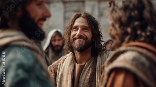 Jesus talking to his disciples	