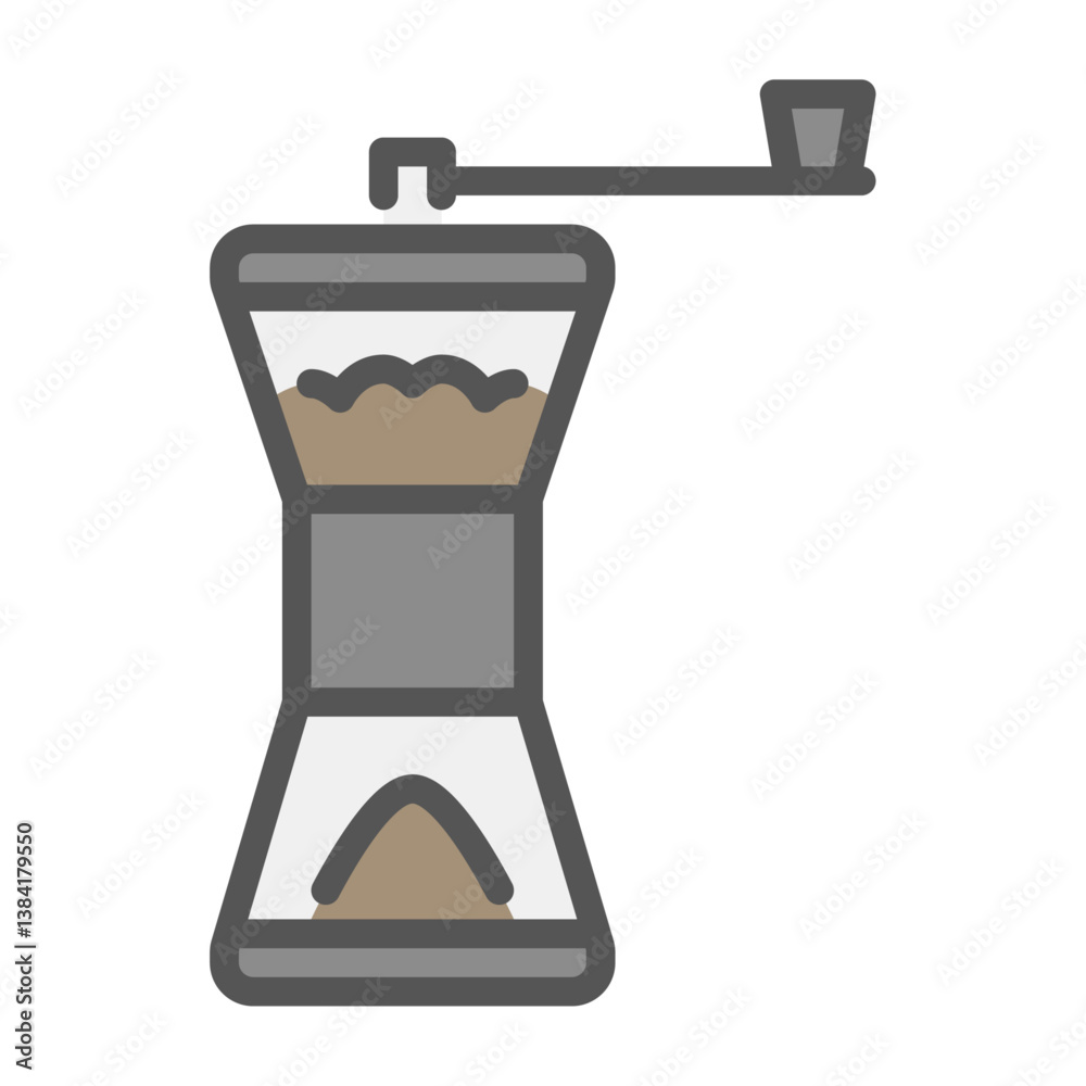 Obraz premium coffee grinder filled outline icon. grinder color line illustration.