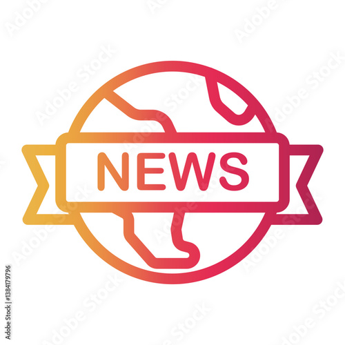 news Line Gradient Icon