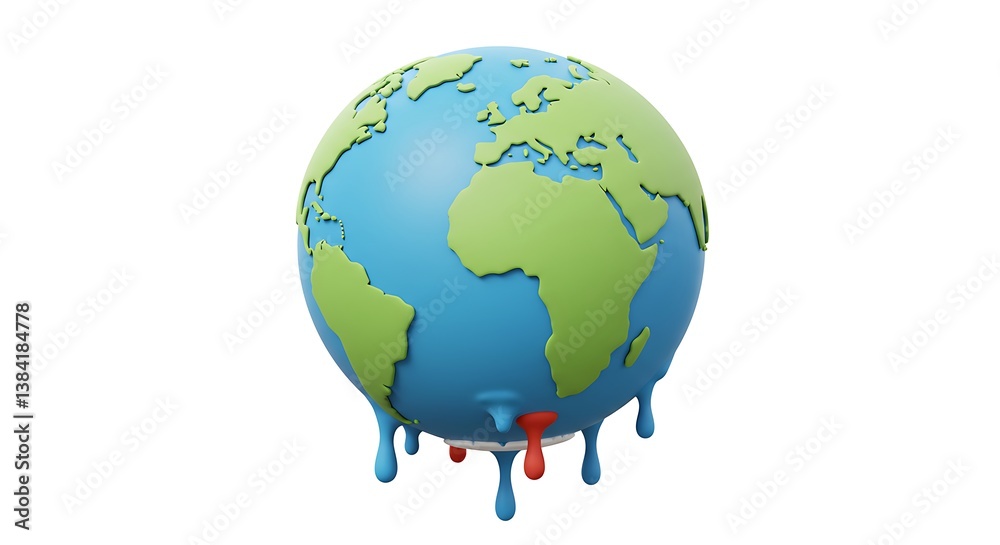 earth global warning cartoon on white background earth global warning cartoon on white background
