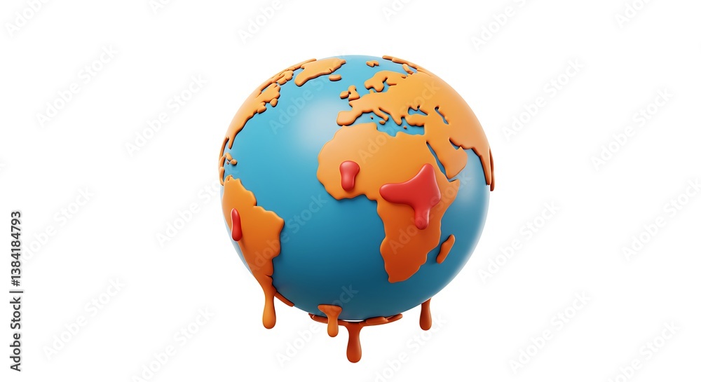 earth global warning cartoon on white background earth global warning cartoon on white background