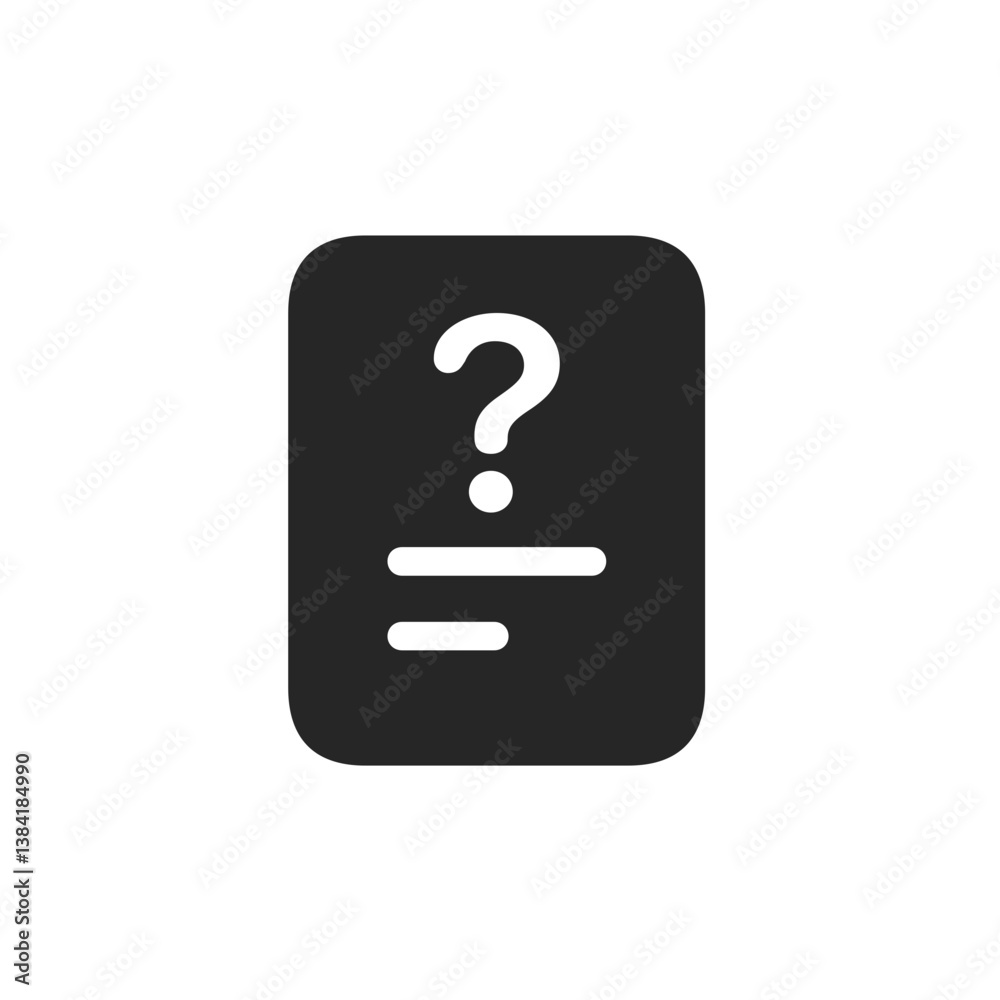 Question Mark Text Page Filled Question Mark Text Page Filled