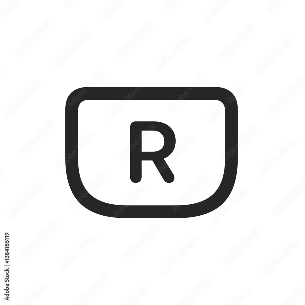 R Button Rounded Bottom R Button Rounded Bottom