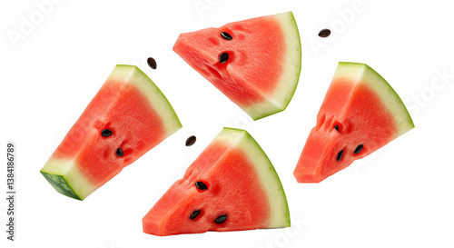 Falling watermelon isolated on white background 