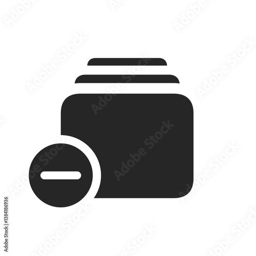 Rectangle Stack Filled Badge Minus