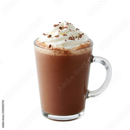 Hot cappuccino, coffee with sweet chocolate, and cappuccino with chocolate beverages in white cups