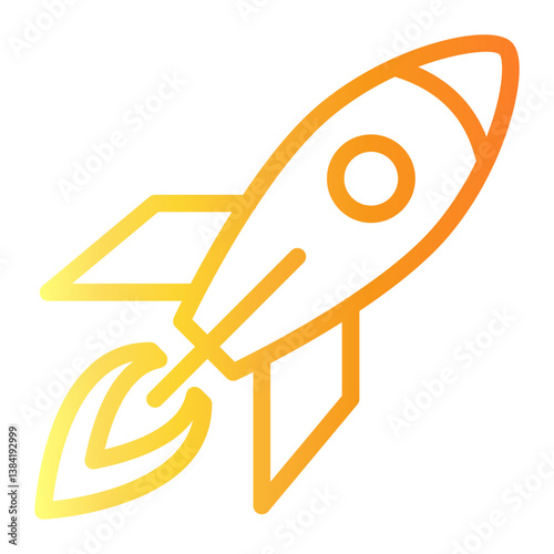 rocket Line Gradient Icon