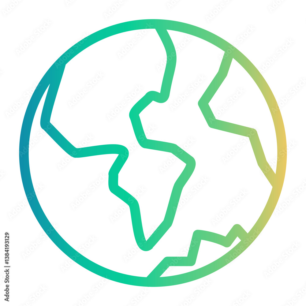 earth Line Gradient Icon earth Line Gradient Icon