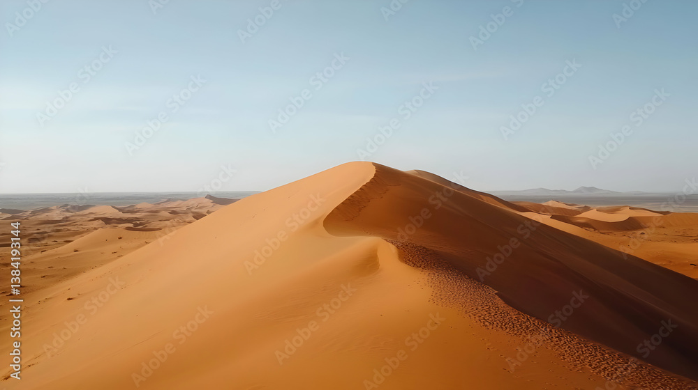 Aerial View Of A Large Sand Dune In A Desert Landscape Aerial View Of A Large Sand Dune In A Desert Landscape
