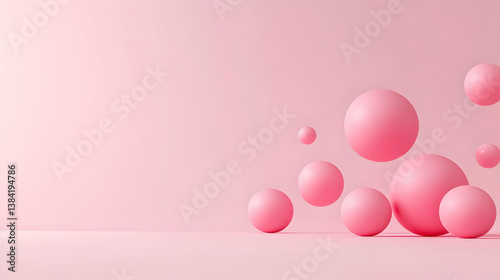 Pink Spheres Against Pink Background