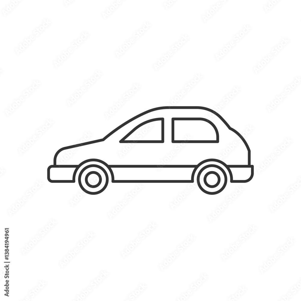 Car side View Icon isolated on white background