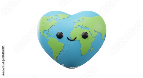 Fototapeta Naklejka Na Ścianę i Meble -  love earth cartoon animated