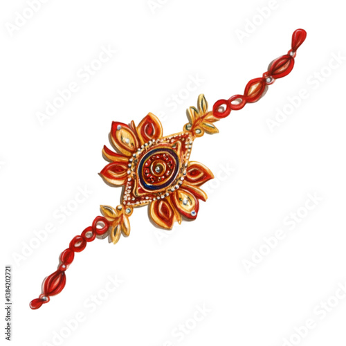 Rakhi: Red Gold Bracelet, Indian Jewelry