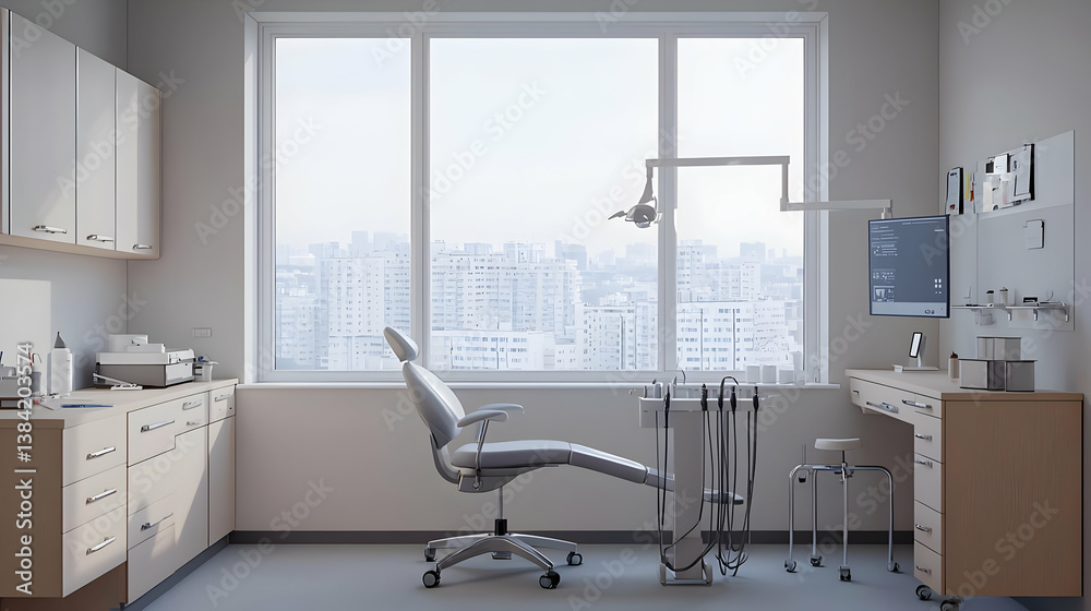 Modern Dental Office Interior With City View Modern Dental Office Interior With City View