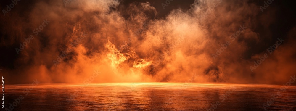 Naklejka premium Fiery Sunset Horizon