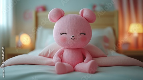 3d illustration, cute cartoon cancer patient resting,stock image