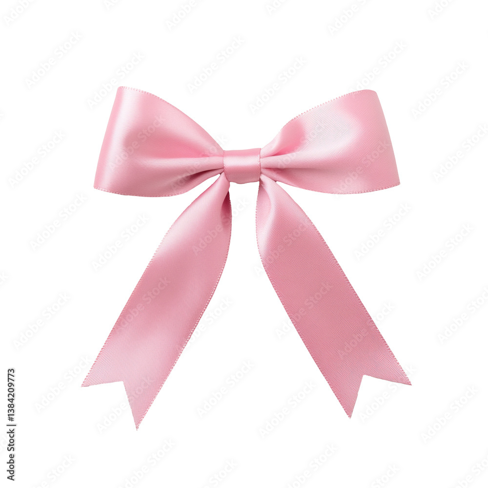 Fototapeta premium vibrant pink bow made of smooth satin fabric, perfect for adding touch of elegance to any gift or decoration