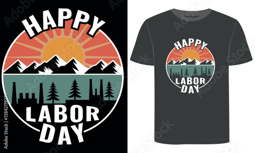 Happy Labor Day Vintage Retro Industrial T Shirt Design.
