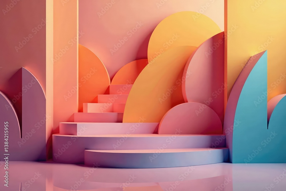 Subtle repeating motif of minimalist geometric forms in muted tones , lines, minimalist, design