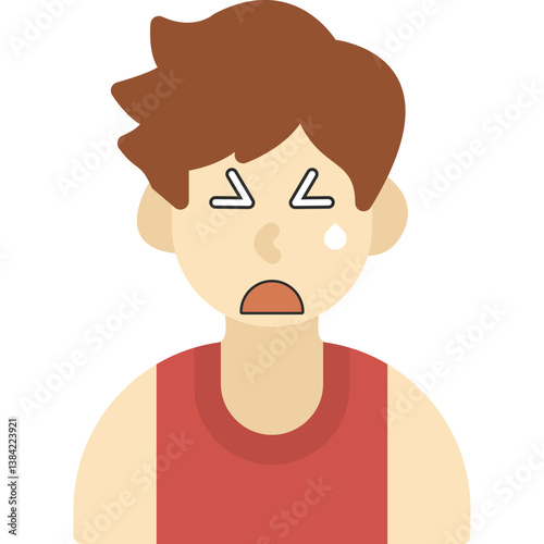 Sad Relieved Boy Icon