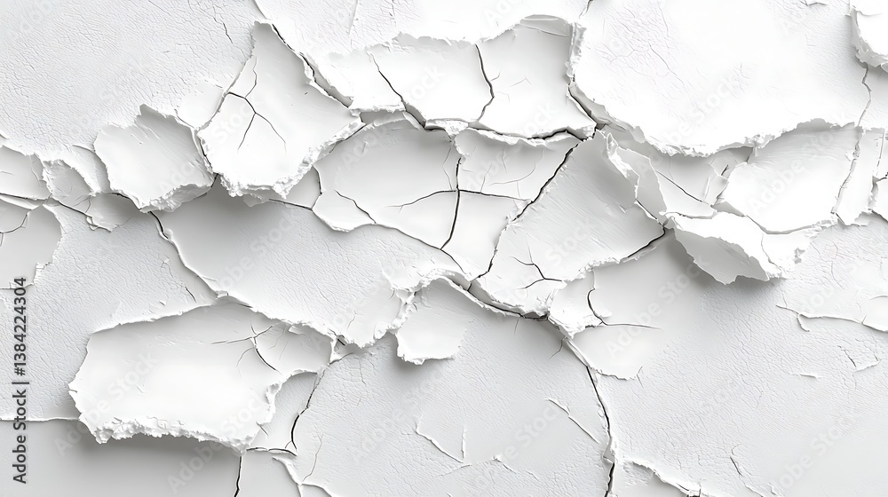 Obraz premium Cracked White Texture Minimalist Abstract Background