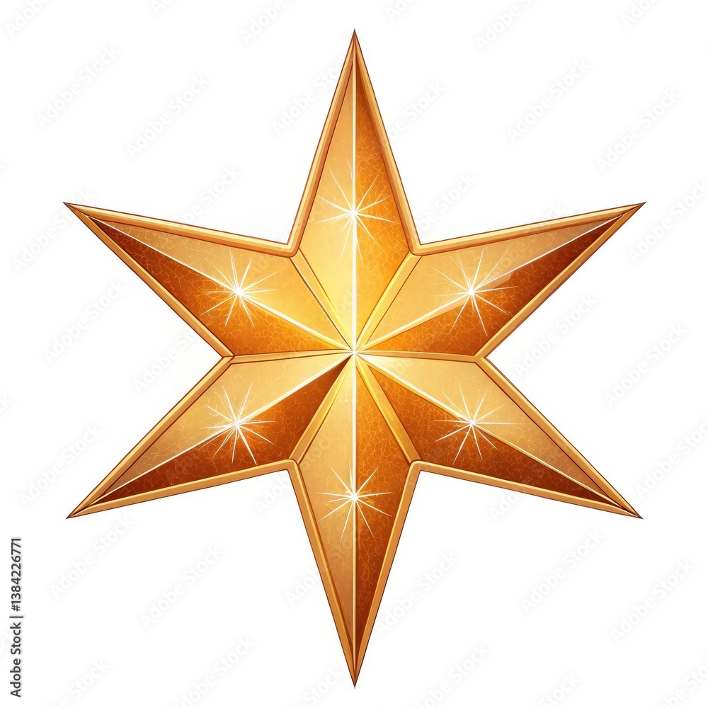 Obraz premium golden star on white background