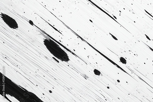 Abstract black ink splatter on white background photo