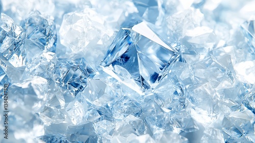Ice Crystals and Cubes Texture Background