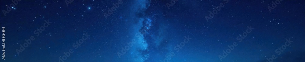 Obraz premium Deep blue sky with twinkling stars on a black canvas, night, stars